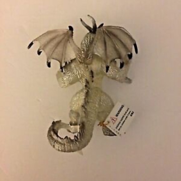 Papo Dragon of Brightness Toy Figure Silver Tone NWT - Picture 8 of 8